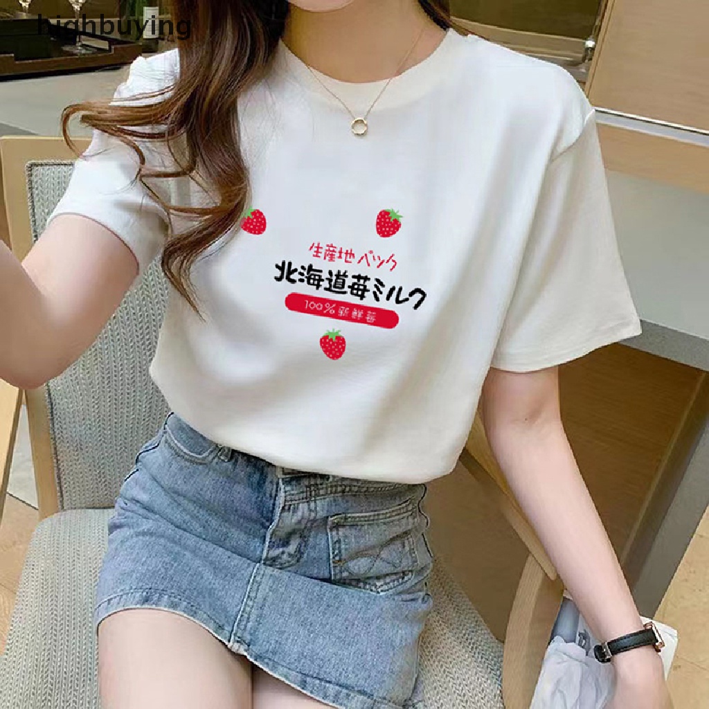 Áo Thun Tay Ngắn Cổ Tròn In Hình Pring Dễ Thương Cho Nữ