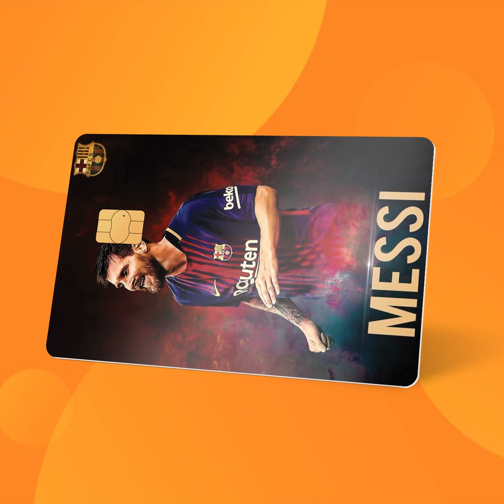 Skin Card Messi - Miếng Dán ATM, Thẻ Xe, Thẻ Từ, Thẻ Chung Cư - Chất Liệu Chống Xước - Chống Nước