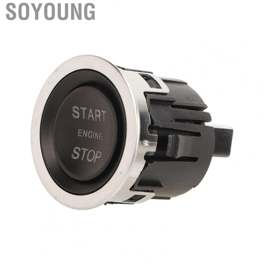 Soyoung Ignition Button Switch  Perfect Match LR037611 Direct Replacement Scratch Resistant Black Push Start for Car