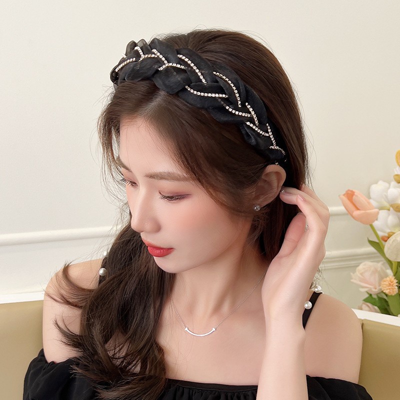 Băng Đô Vải Gạc Vành Rộng Đính Đá Thời Trang Mùa Hè 2023 Mới