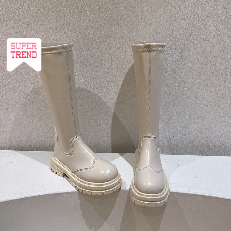 Giày Cao Gót Mũi Tròn Màu Trơn Phối Khóa Kéo Thời Trang Cho Nữ