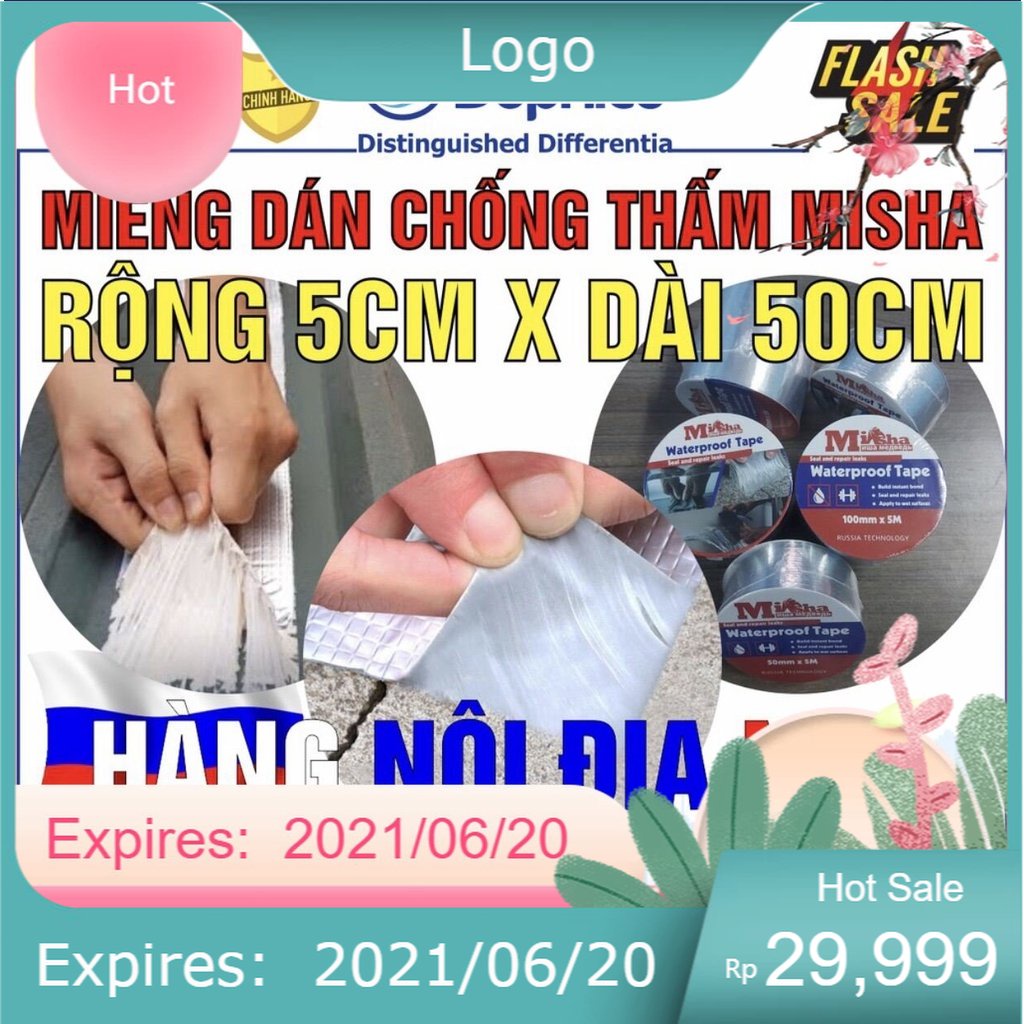sale45% Băng keo chống thấm cao cấp x2000 siêu dính khổ 5cm x 5m