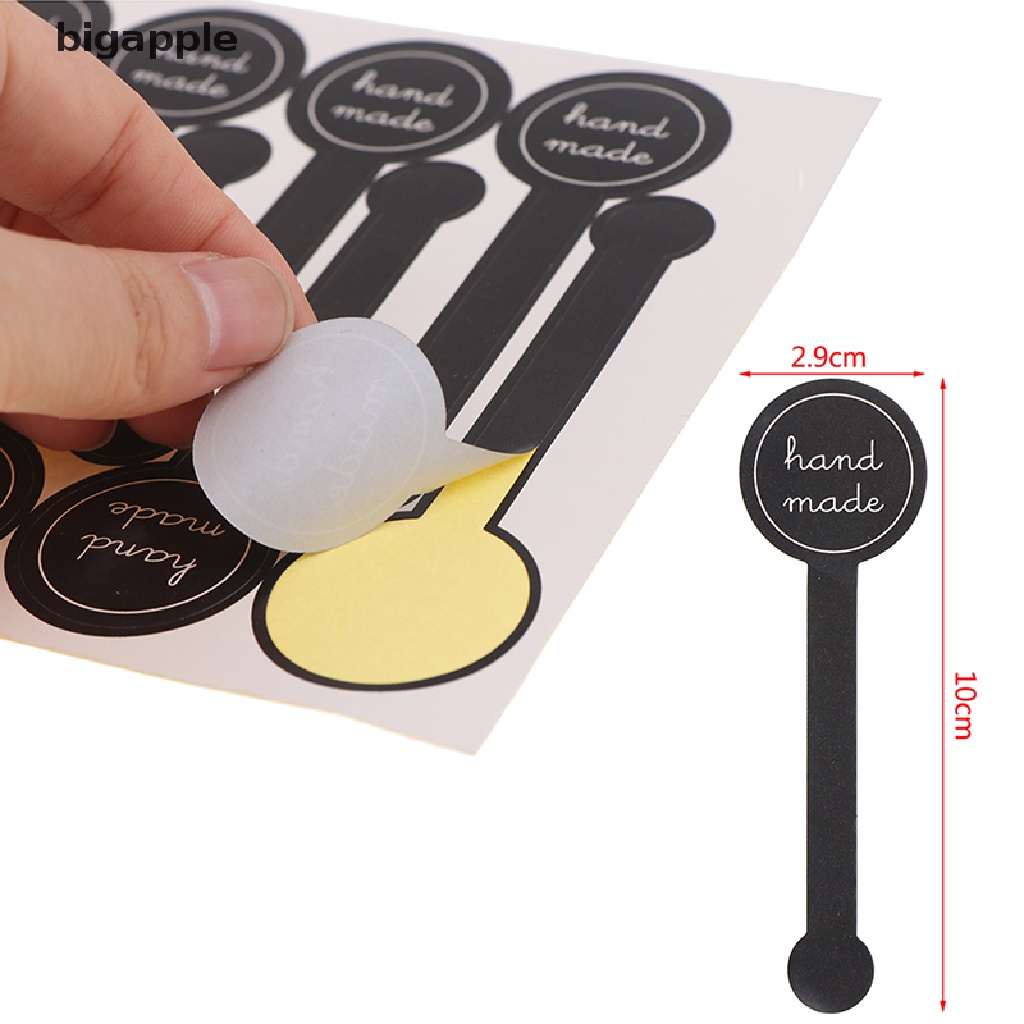 Cuộn 50 Sticker &quot;Hand Made&quot; Dán Trang Trí Túi Quà Màu Đen