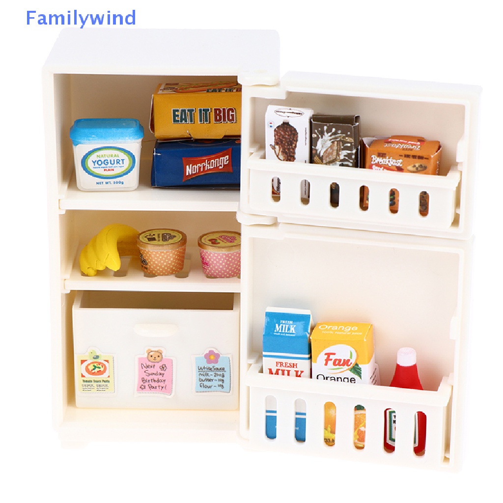 Set 16 Mô Hình Tủ Lạnh Trang Trí Nhà Búp Bê Tỉ Lệ 1: 12