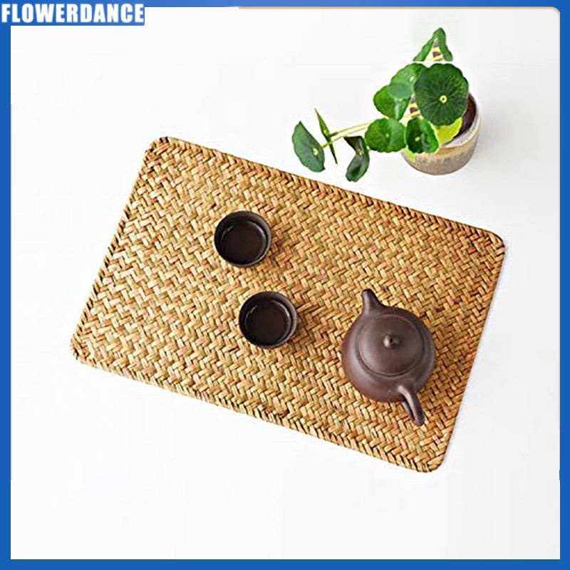 Tấm Lót Bàn Dệt Tự Nhiên Tấm Lót Đĩa Bằng Mây Tấm Lót Đĩa Hình Chữ Nhật Tấm Lót Bằng Cỏ Biển Tấm Lót Tròn Dệt Hoa Nhảy Múa