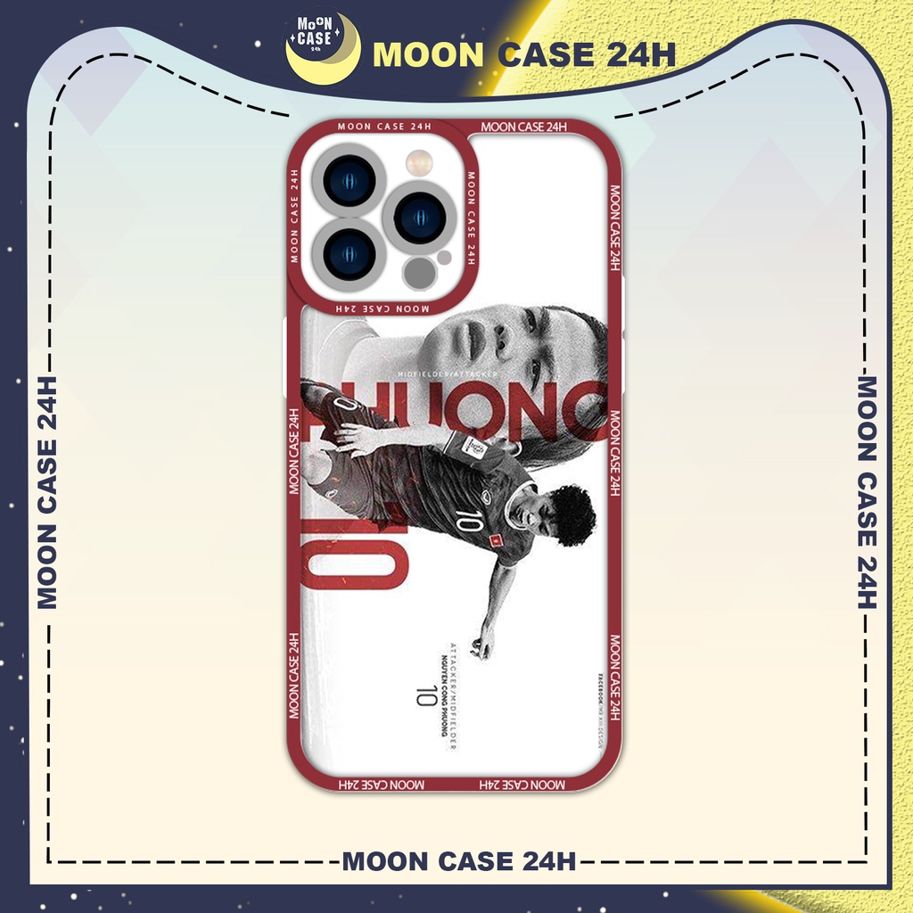 Ốp lưng iphone MOON CASE 24H Cầu Thủ Đá Bóng Công Phượng Nền Trắng Đỏ ip 8/x/xs/xsmax/11/12/13/14pro/plus/promax