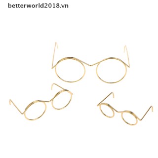 Set 5 / 10 Mắt Kính Không Gọng Tròn Phong Cách Retro Cho Búp Bê 9 / 25 / 30cm