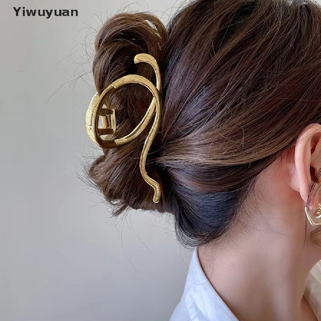 &lt; Yiwuyuan &gt; Kẹp Tóc Đuôi Ngựa Bằng Kim Loại Đơn Giản Phong Cách Punk Hàn Quốc Dành Cho Nữ