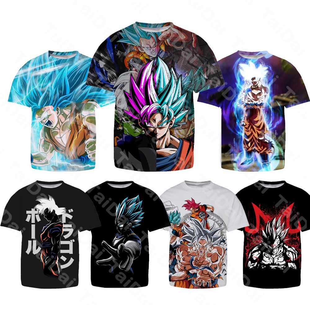 Áo Thun Ngắn Tay In Hình goku Cá Tính Cho Bé Trai