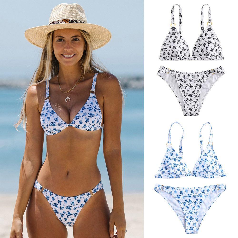 Bộ Đồ Bơi Màu Trơn In Họa Tiết Thời Trang Quyến Rũ Cho Nữ