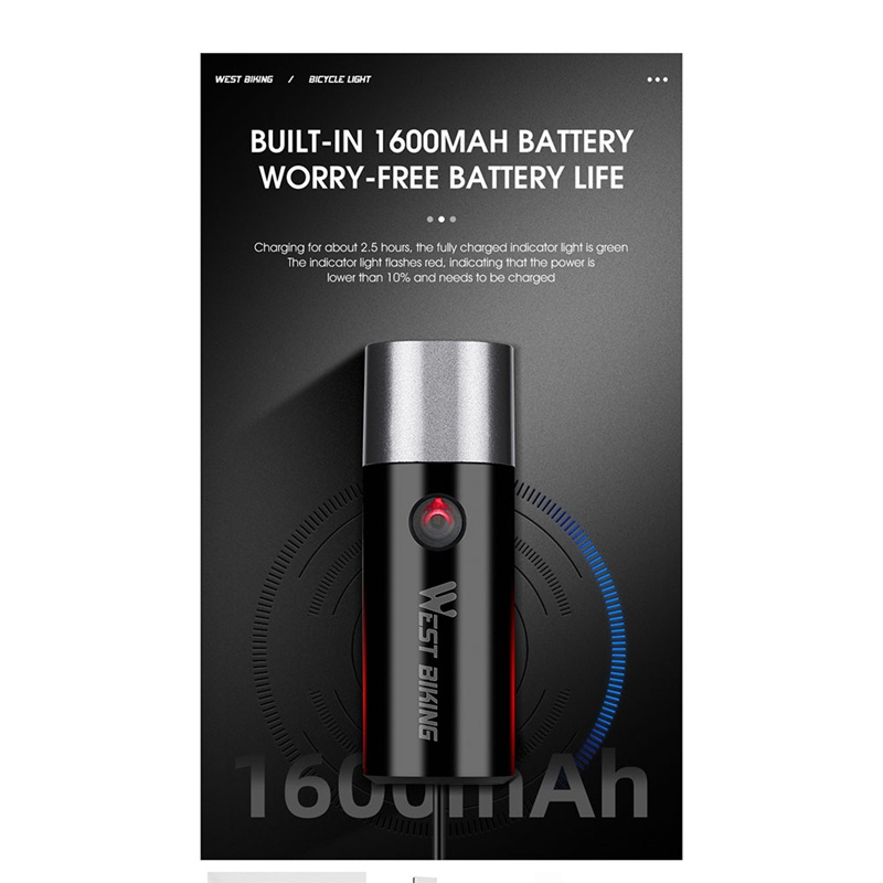 1 Bộ Đèn Pha LED Gắn Phía Trước Xe Đạp Sạc Cổng USB Chống Mưa