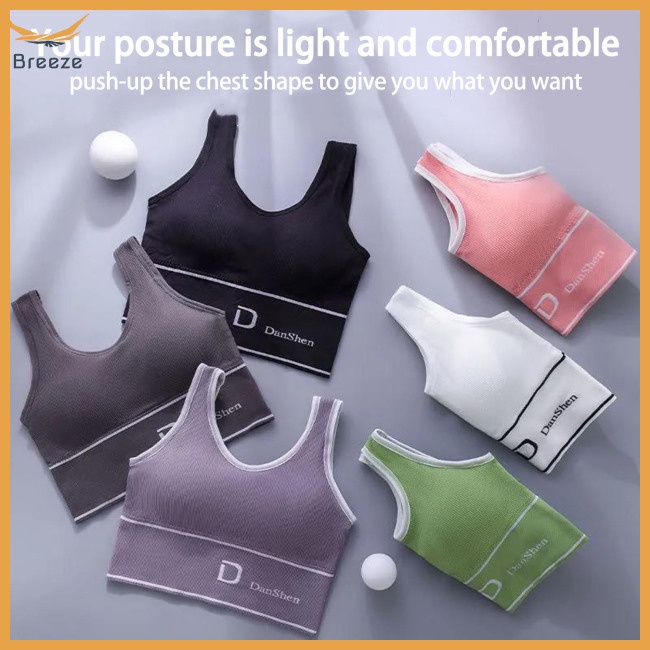 Áo Ngực Thể Thao Không Đường May Có Miếng Lót Nâng Ngực Tháo Rời Được Dành Cho Nữ