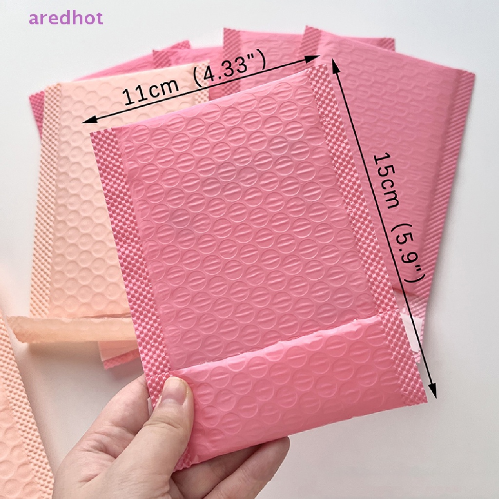 Aredhot Set 10 Túi Bong Bóng Dày Tự Dính Màu Hồng / Tím Dùng Để Vận Chuyển Hàng Chuyển Phát Nhanh Mới