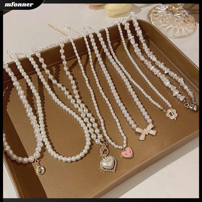 Vòng cổ Đính Ngọc Trai Phong Cách Hàn Quốc Sang Trọng Cho Nữ