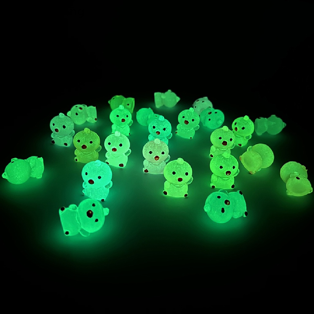 Set 2 Tượng Gà Con Mini Dạ Quang Dễ Thương Dùng Để Trang Trí