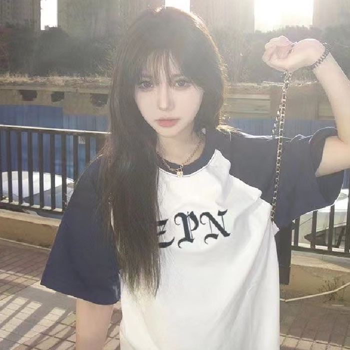 Áo Thun Cotton Tay Ngắn Dáng Rộng In Họa Tiết Phong Cách Hàn Quốc Mới Cho Nữ