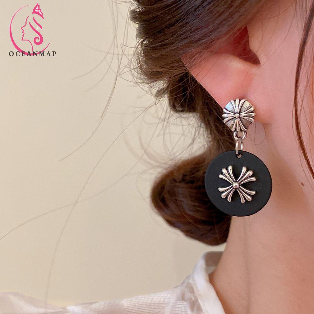 Bông Tai Dáng Dài Hình Hoa Phong Cách Punk Cổ Điển Thời Trang Cho Nữ