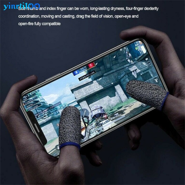 1 Cặp Ống Bọc Ngón Tay Chơi Game Yinrti 18-pin Bằng Sợi Đồng Siêu Mỏng Thoáng Khí