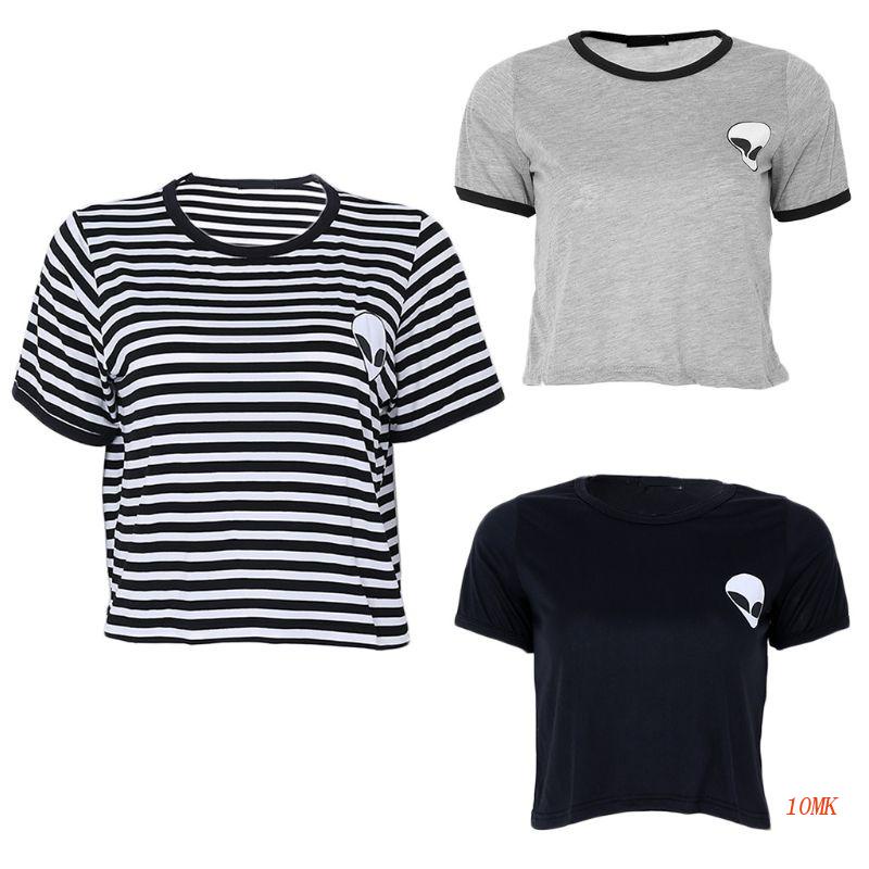 Áo Thun Tay Ngắn Cổ Tròn In Họa Tiết Hoạt Hình Thời Trang Mùa Hè Cho Nữ