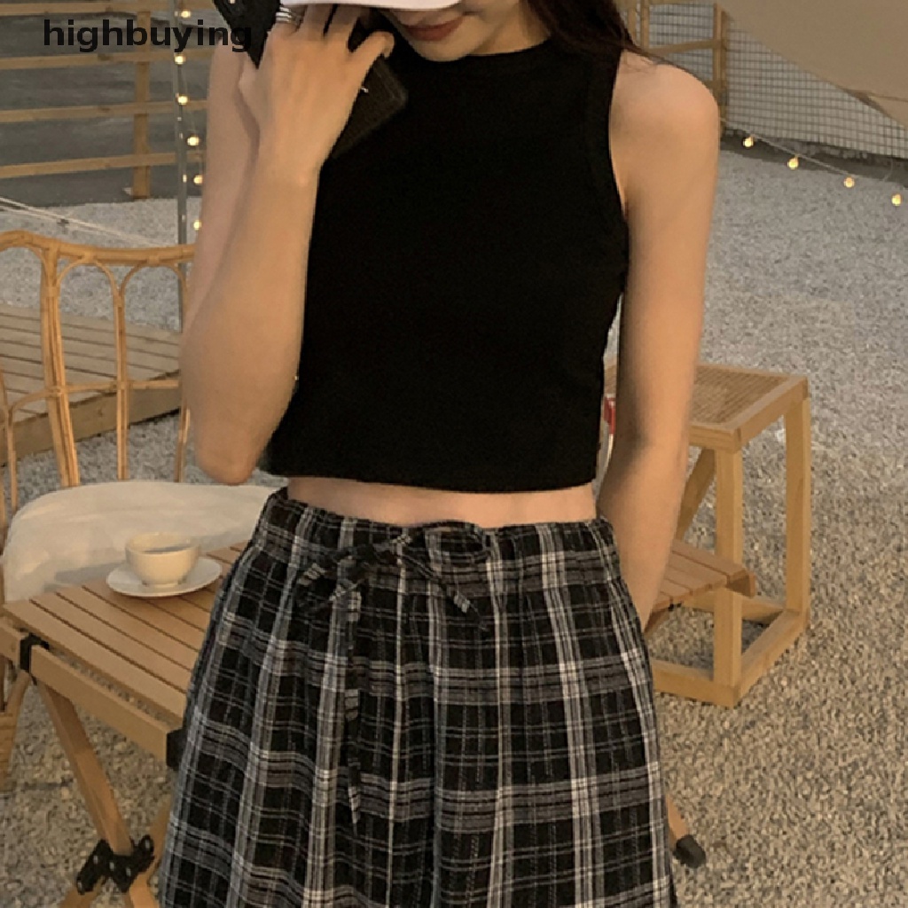 Áo Lửng Không Tay Cổ Tròn Màu Sắc Thời Trang Quyến Rũ Cho Nữ