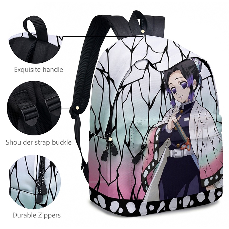 Bộ Ba Lô + Túi Đựng Bút In Hình Anime Demon Slayer: Kimetsu No Yaiba Thời Trang