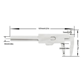 0-80mm Double Scale Plastic Vernier Caliper Mini Ruler Measurement Tool sunnyfun