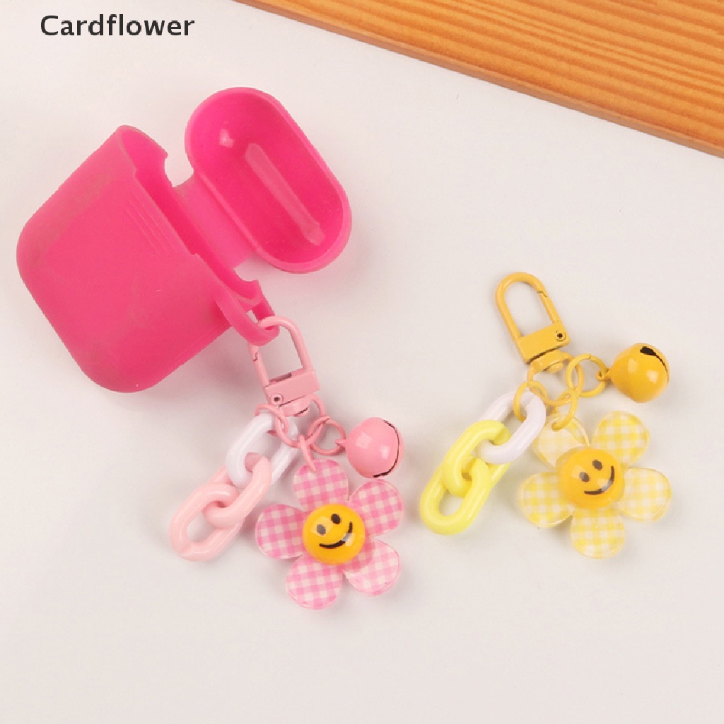 < Cardflower > Móc Chìa Khóa Hình Hoa Hướng Dương Mặt Cười Mặt Cười Dễ Thương Có Chuông Phụ Kiện Đồ Chơi Quà Tặng Trang Trí