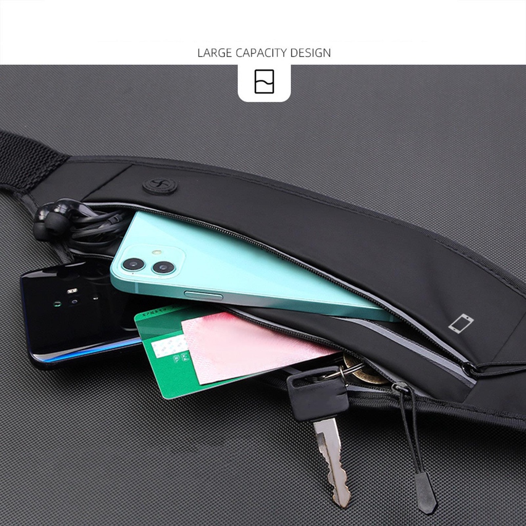 Túi Đeo Hông Bằng Da PU Kèm Dây Phản Quang Tiện Dụng Cho Hoạt Động Ngoài Trời