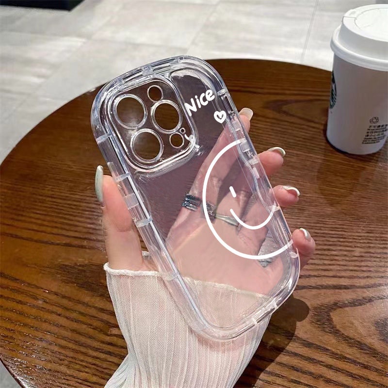 ✅Ốp Điện Thoại Mềm Trong Suốt Chống Sốc In Hình Mặt Cười Trà Sữa Cho Iphone 14 7 Promax8p13xs11 / 12 xr