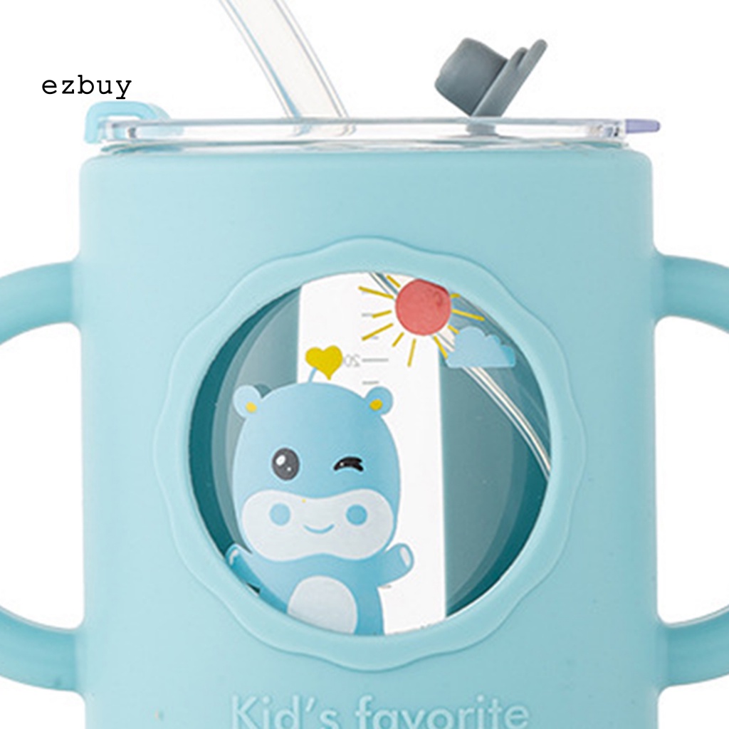 Cốc Đựng Nước Di Động Hai Tay Cầm Chống Bỏng Có Ống Hút 250ML Cho Bé