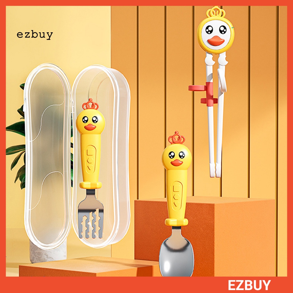 Bộ Đũa Muỗng Nĩa Bằng ABS Kiểu Hoạt Hình Dễ Thương Cho Bé Tập Ăn