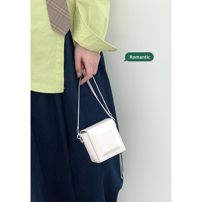 Túi Đeo Chéo Mini Hình Vuông Phối Dây Đeo Sợi Xích Thời Trang Mùa Hè Cho Nữ