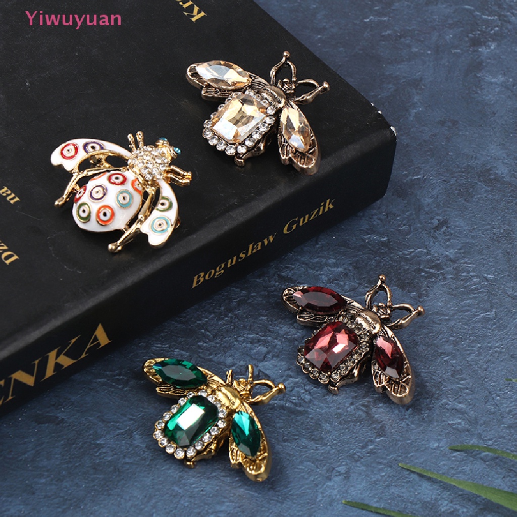 Ghim Cài Áo Hình Chú Ong Đính Đá Pha Lê Phong Cách Vintage Mới