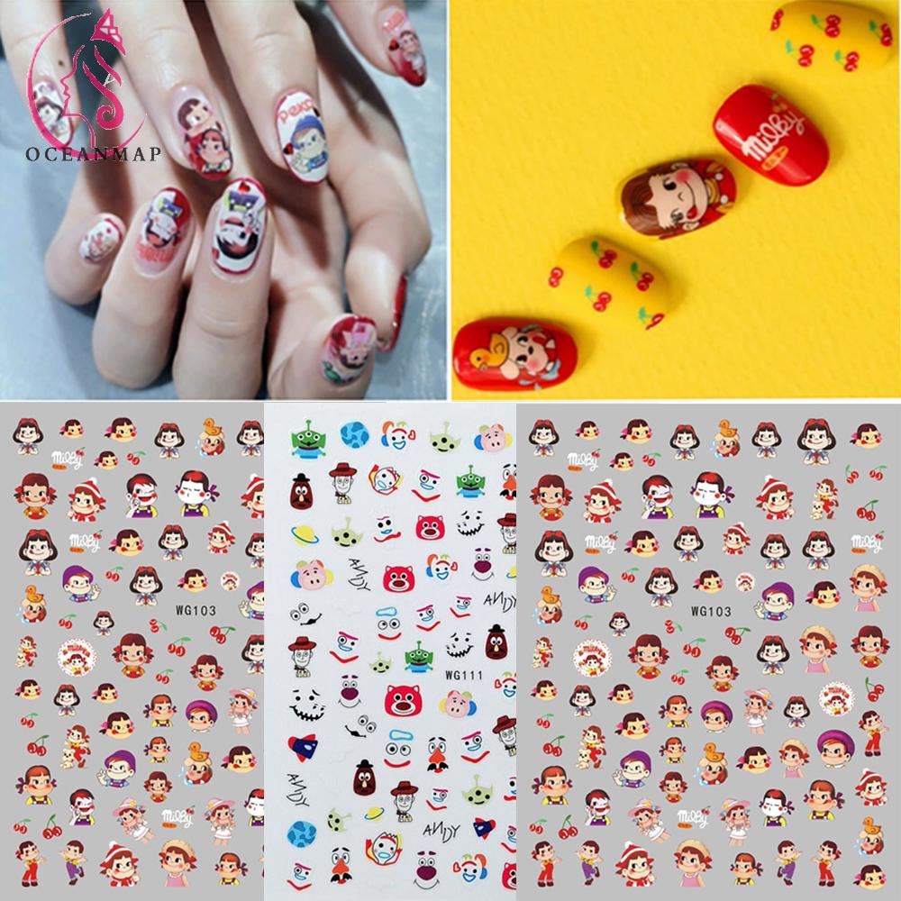 [Hàng mới về] Miếng dán trang trí móng tay nghệ thuật DIY hình gấu hoạt hình 3D đáng yêu