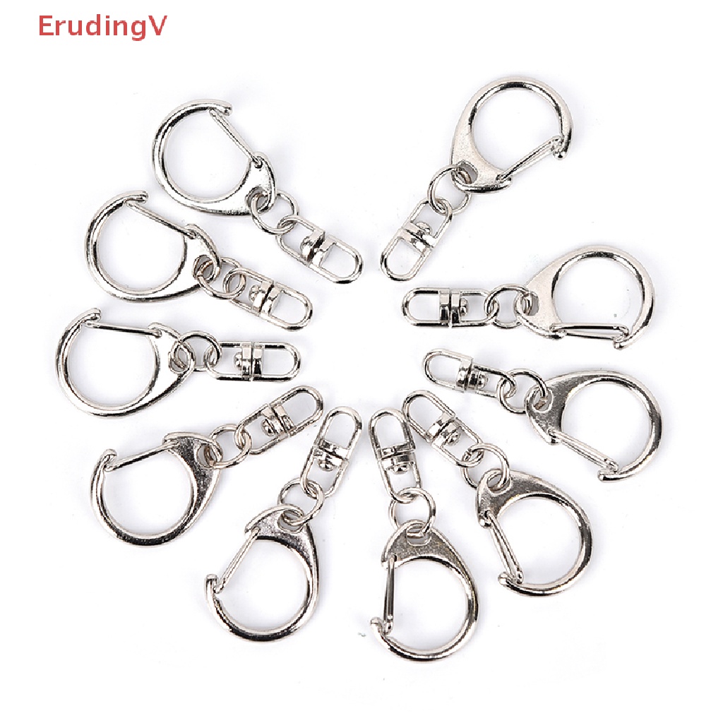 Set 10 Móc Khóa Ngắn Màu Bạc Bóng DIY