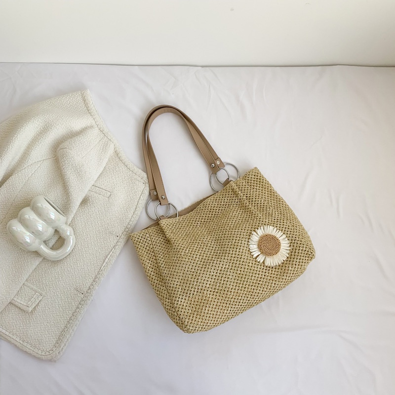 Túi Xách Đeo Vai / Kẹp Nách Chất Liệu Cói Kích Cỡ Lớn Thời Trang Mùa Xuân 2023