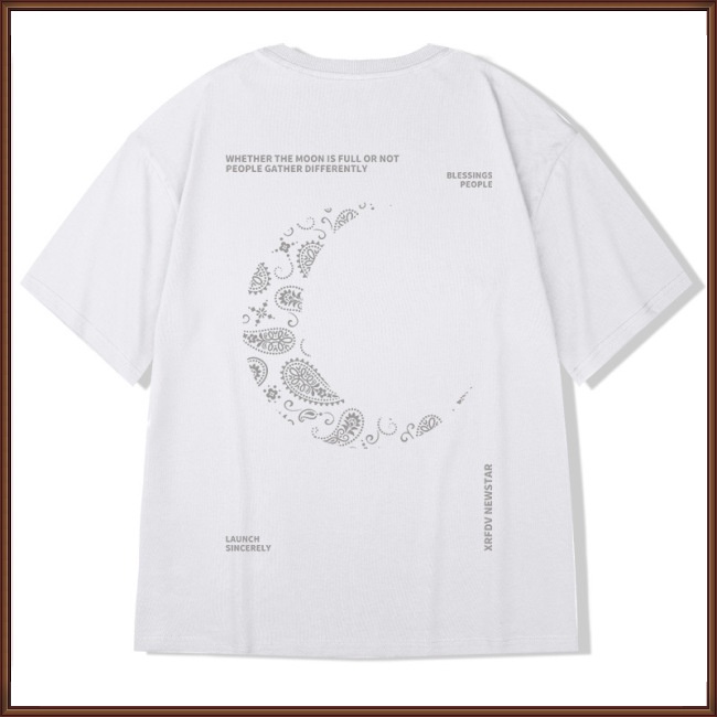 Áo Thun Tay Ngắn Cổ Tròn Dáng Rộng In Họa Tiết Đơn Giản Kiểu Retro Thời Trang Mùa Hè Cho Nam