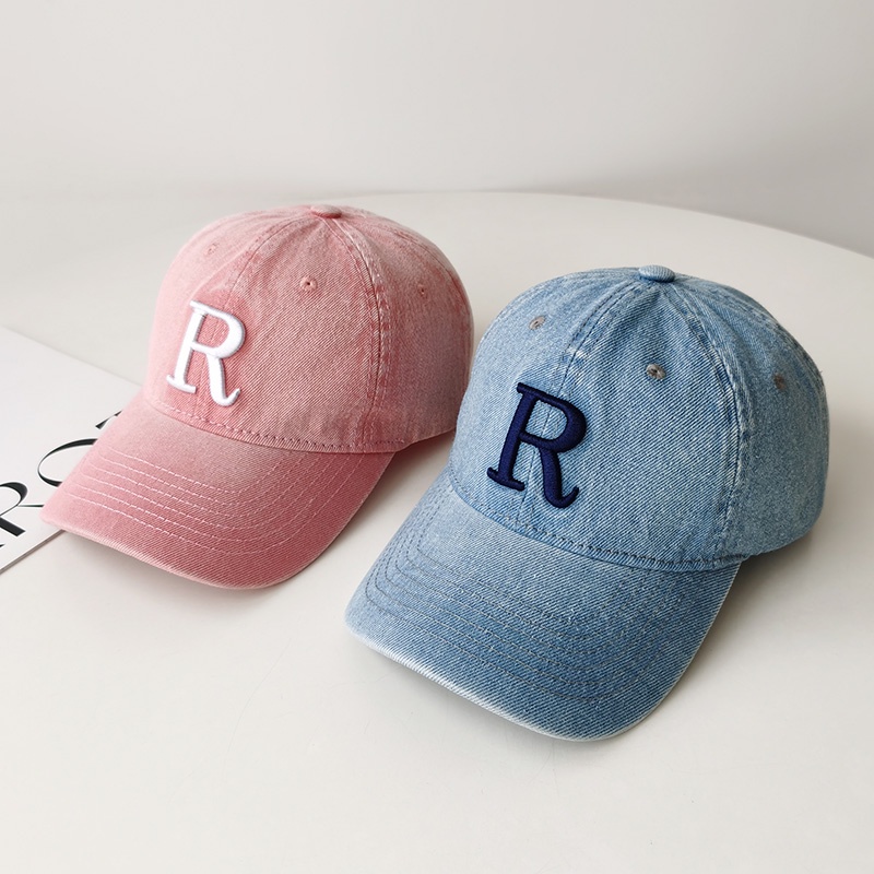 Mũ Lưỡi Trai Denim Mềm Chống Nắng In Chữ Phong Cách Đường Phố Mỹ Cá Tính