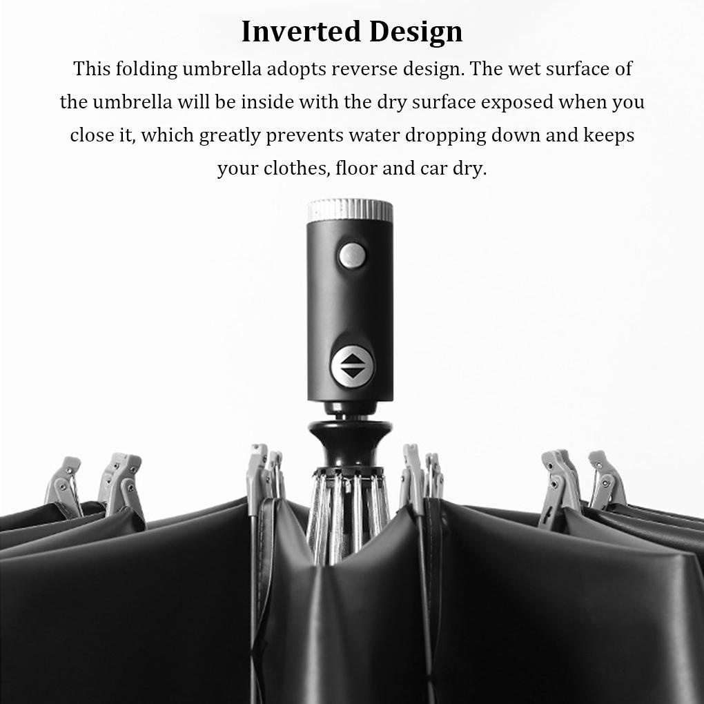 (runbu) Dù Gấp Tự Động Che Mưa Nắng Có Đèn LED Kẻ Sọc Phản Quang Đa Năng Làm Quà Tặng Doanh Nhân Cho Nam Và Nữ