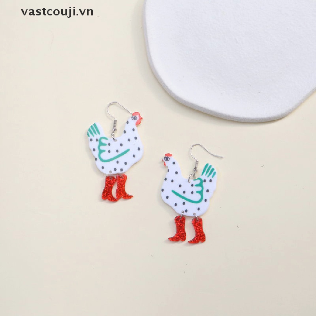 Khuyên Tai Mặt Gà Lastji Dễ Thương Cá Tính Cho Nữ