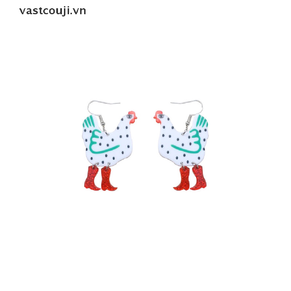 Khuyên Tai Mặt Gà Lastji Dễ Thương Cá Tính Cho Nữ