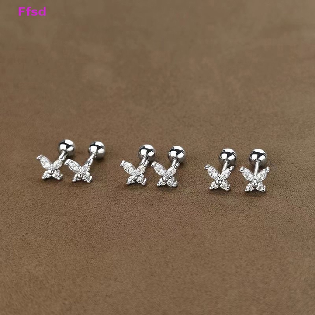 1 Đôi Khuyên Tai Hình Bướm Đính Đá Zircon Thời Trang Cho Nữ