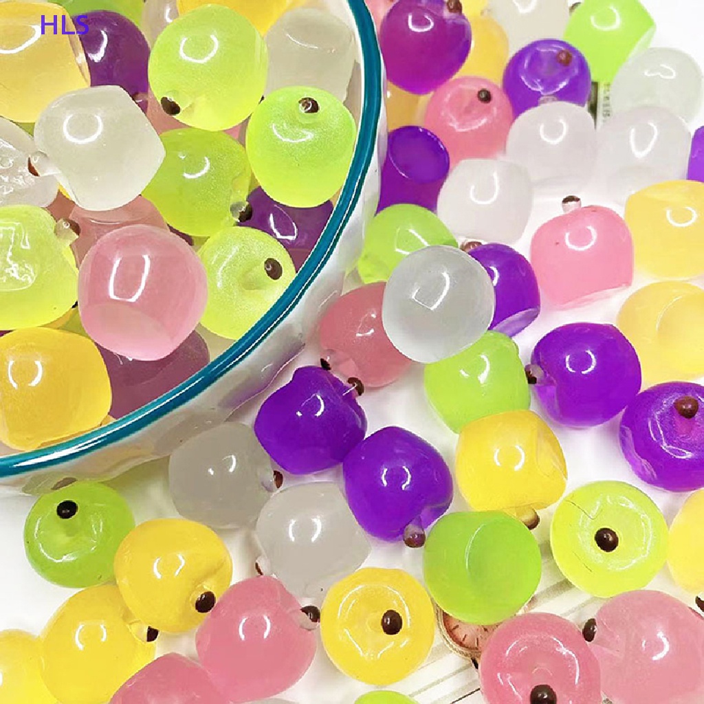 Set 5 Quả Cam / Táo / Cà Chua Dạ Quang Mini Bằng Nhựa Resin DIY Trang Trí Nhà Cửa