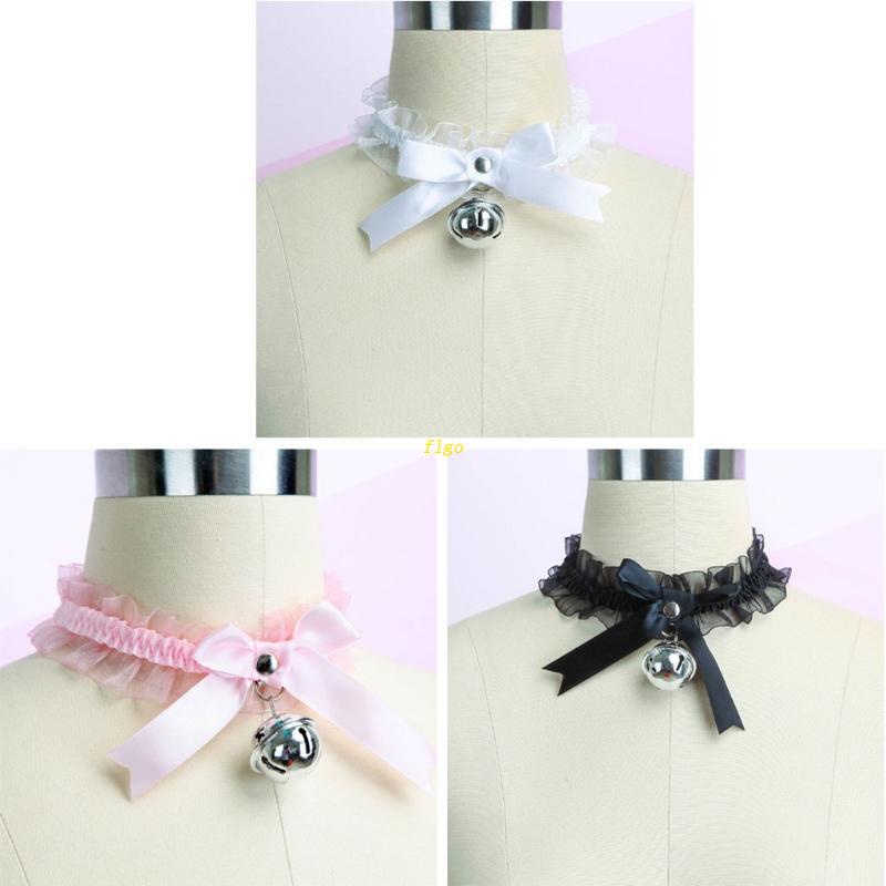 Vòng Cổ Choker Phối Ren Và Chuông Phong Cách Lolita Quyến Rũ Dành Cho Nữ