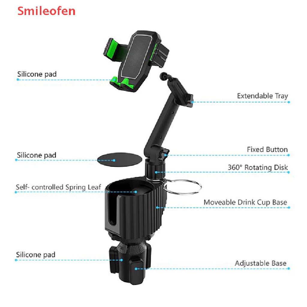 [Smileofen] Giá Đỡ Điện Thoại Trên Ô Tô Đa Phương Tiện Có Cốc Uống Nước Mới