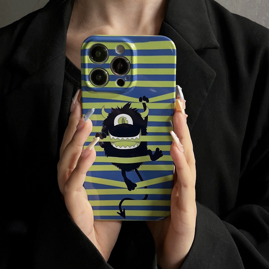 Ốp Điện Thoại PC Cứng Chống Rơi Họa Tiết Kẻ Sọc Cho iphone 14 13 12 11 Pro MAX XR X / XS MAX 7 / 8 Plus