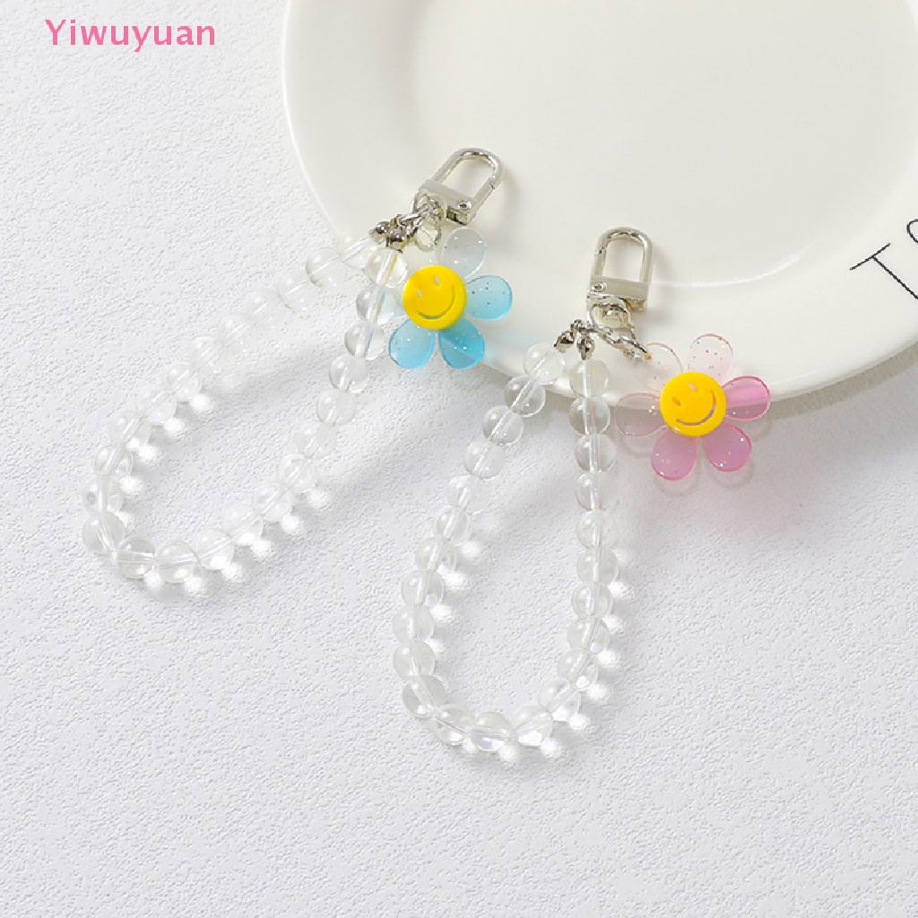 < Yiwuyuan > Dây Đeo Điện Thoại Dáng Ngắn Hình Hoa Màu Kẹo Ngọt Có Vòng Tay / Móc Khóa