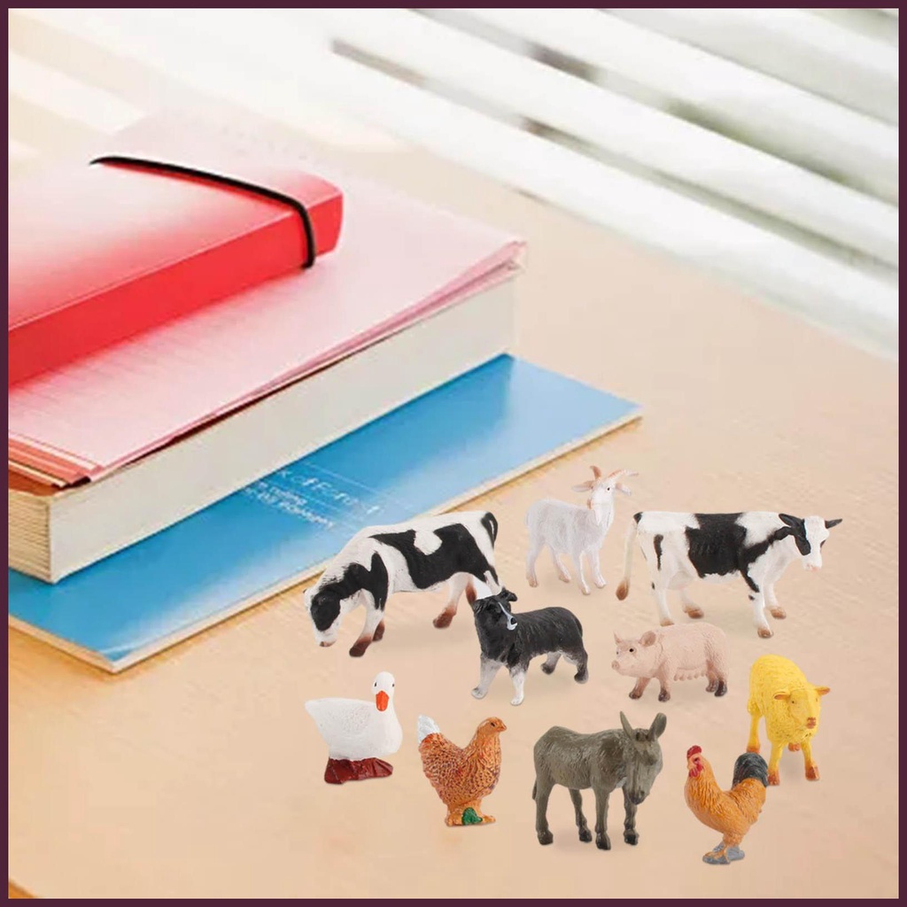 Bộ 12 Mô Hình Động Vật Nông Trại Sống Động Dùng Trang Trí