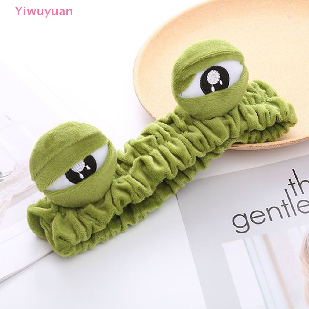 < Yiwuyuan > Băng Đô Trang Điểm Rửa Mặt Co Giãn Bản Rộng Hình Ếch Vui Nhộn Mới