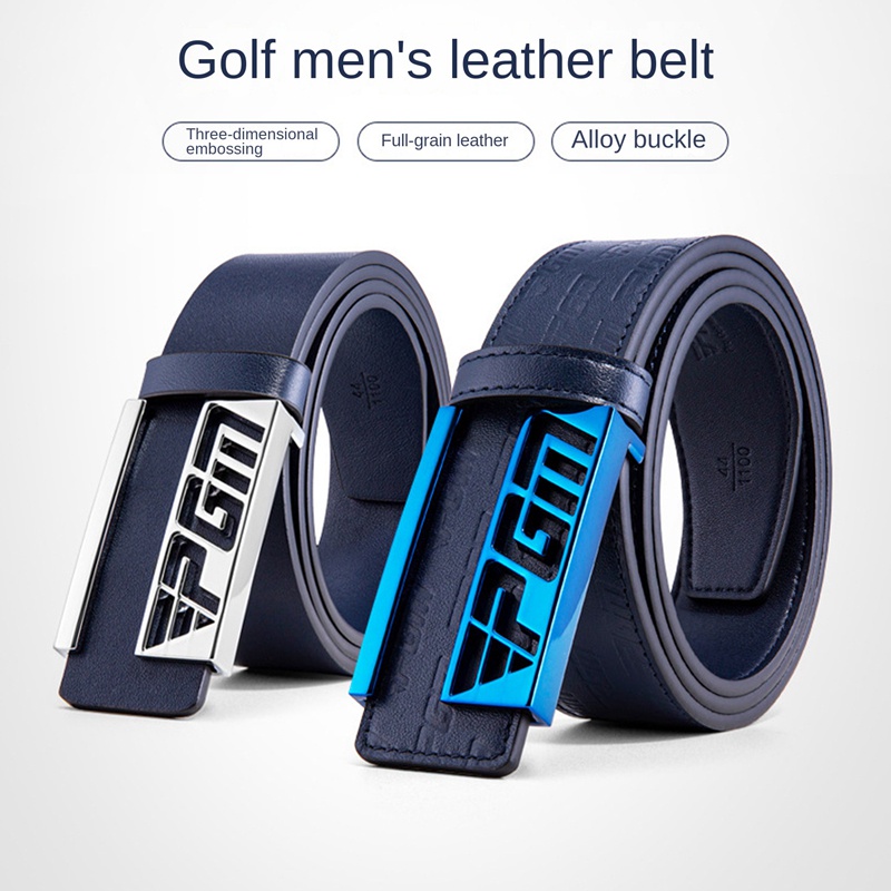 1 Chiếc Thắt Lưng Da Bò Khóa Hợp Kim In LOGO PGM Thời Trang Dành Cho Nam